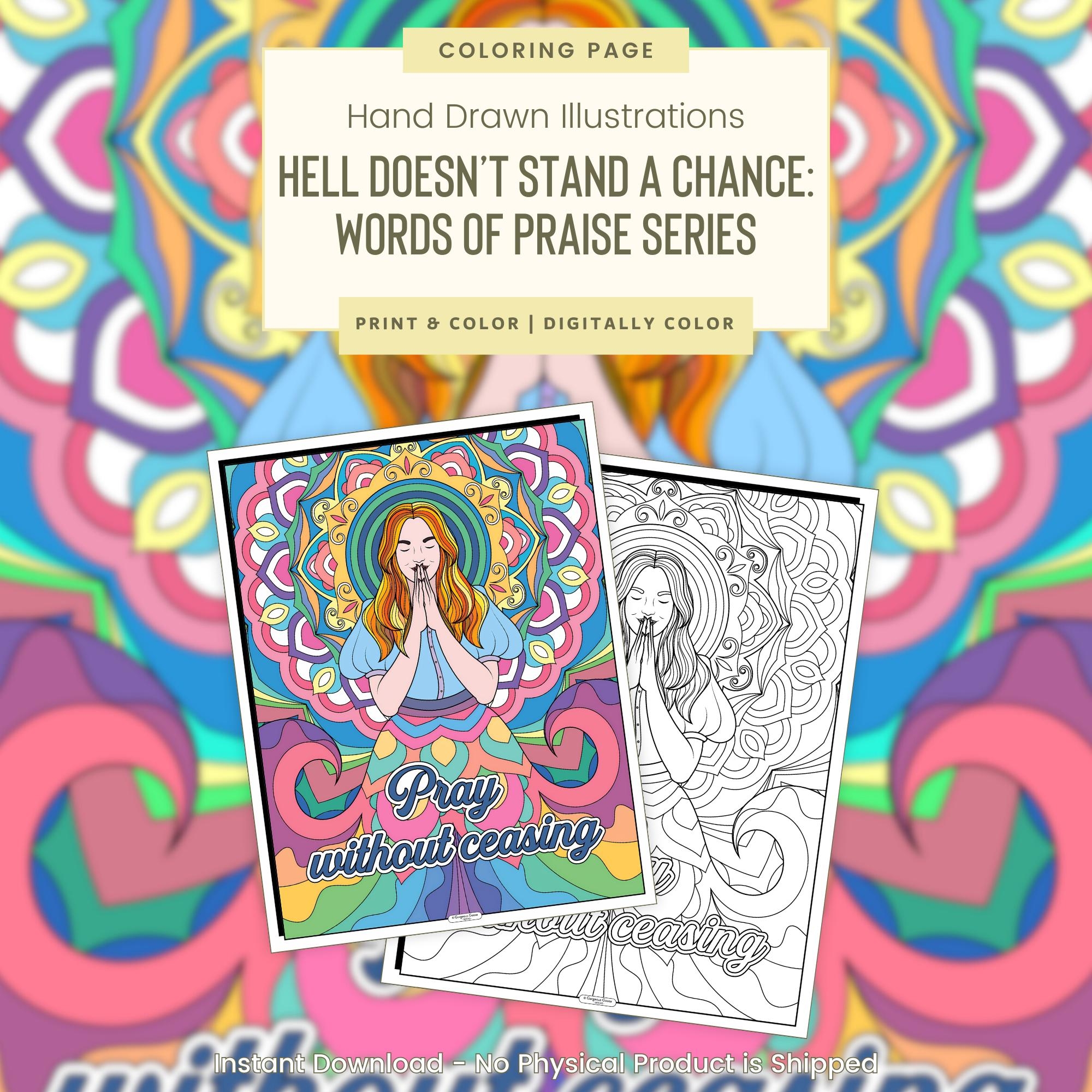 Pray Without Ceasing Words Of Praise Hand Drawn Printable Coloring Pages Mandalas To Color Christian Inspirational Quotes Quotes G132 Etsy Pray Without Ceasing Words Of Praise Hand Drawn Printable Coloring Pages Mandalas To Color Christian Inspirational Quotes Quotes G132 Etsy