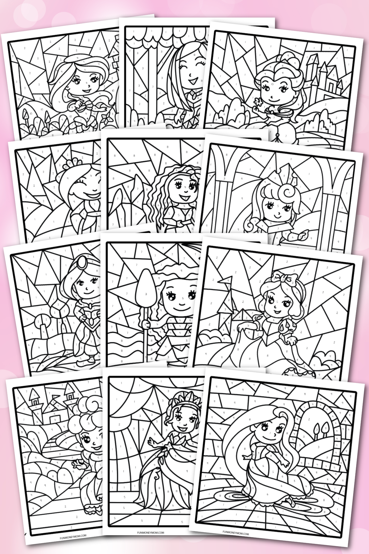 Princess Color By Number Pages Fun Money Mom Princess Color By Number Pages Fun Money Mom