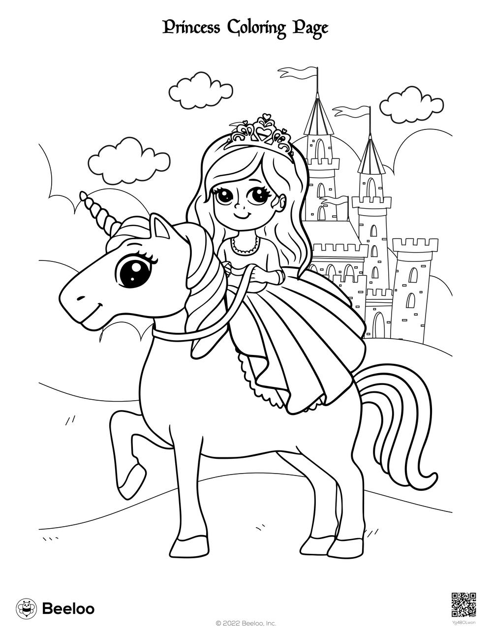 Princess Coloring Page Beeloo Printable Crafts And Activities For Kids