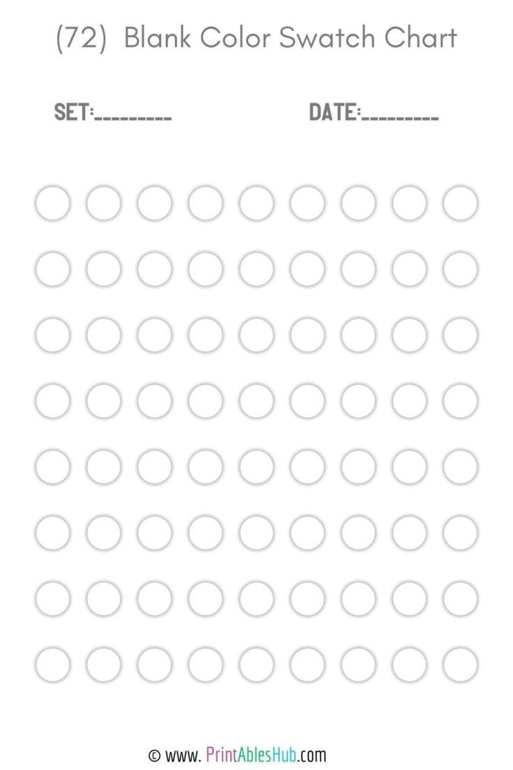 Printable 72 Blank Color Swatch Chart Template Printable 72 Blank Color Swatch Chart Template