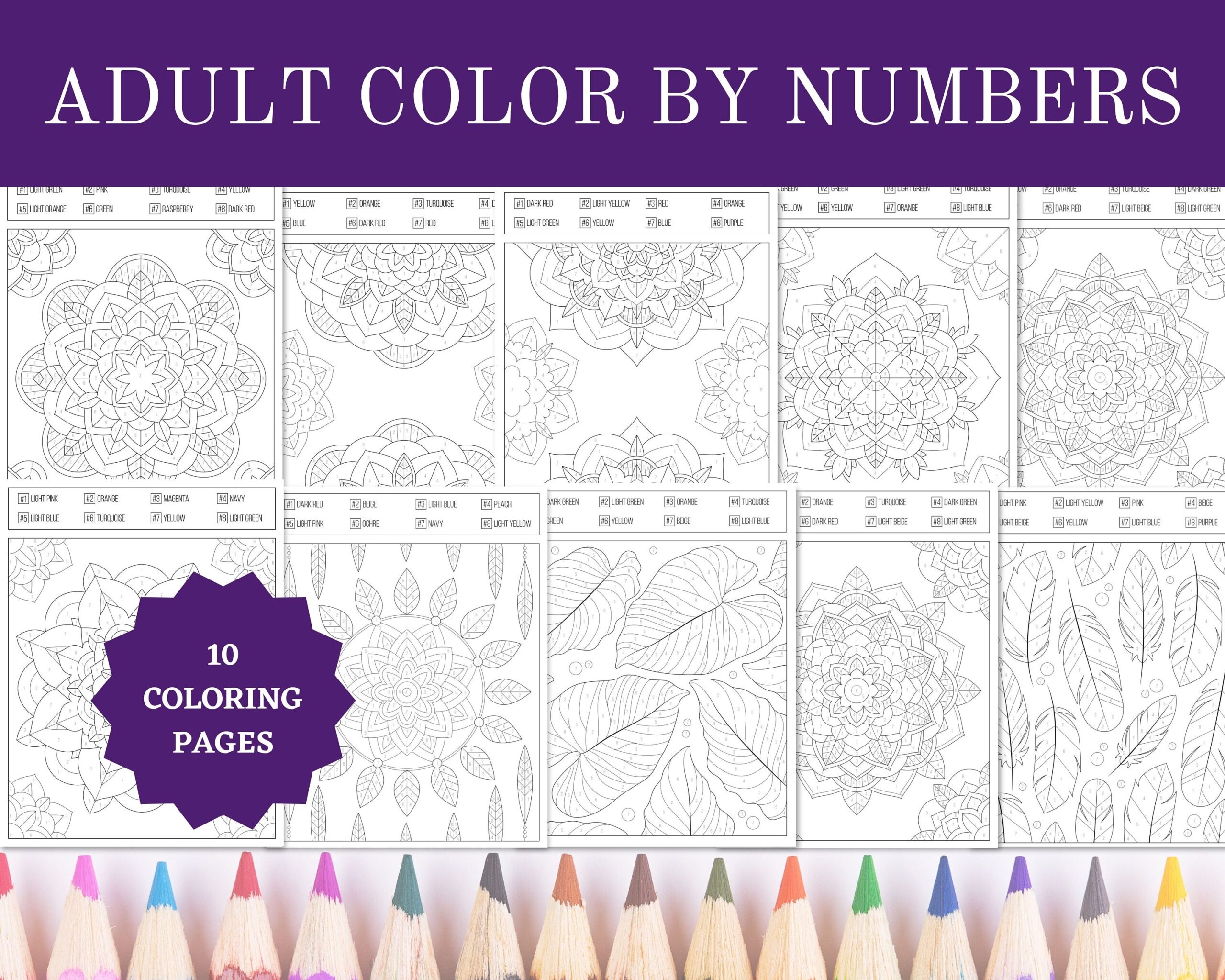printable color by numbers for adults