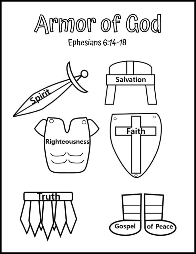 Printable Armor Of God Activities For Kids