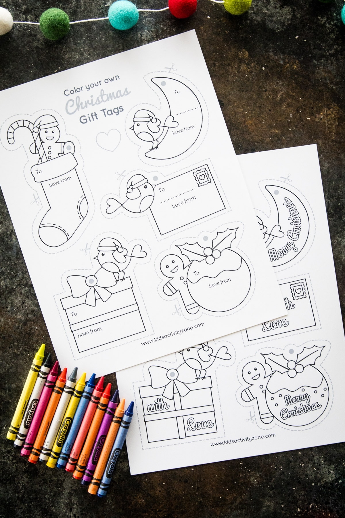 Printable Christmas Gift Tags To Color Kids Activity Zone