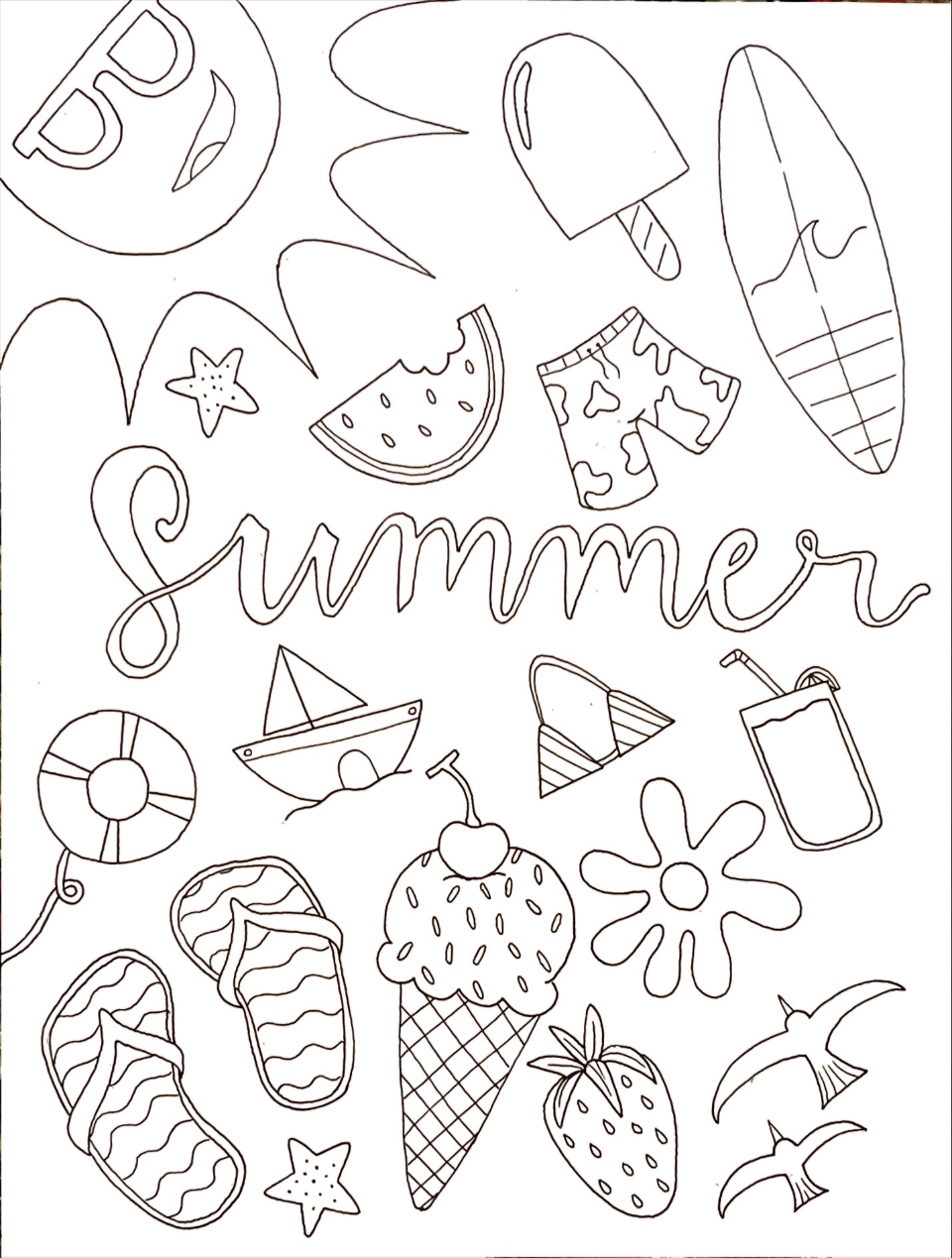 free printable summer coloring pages