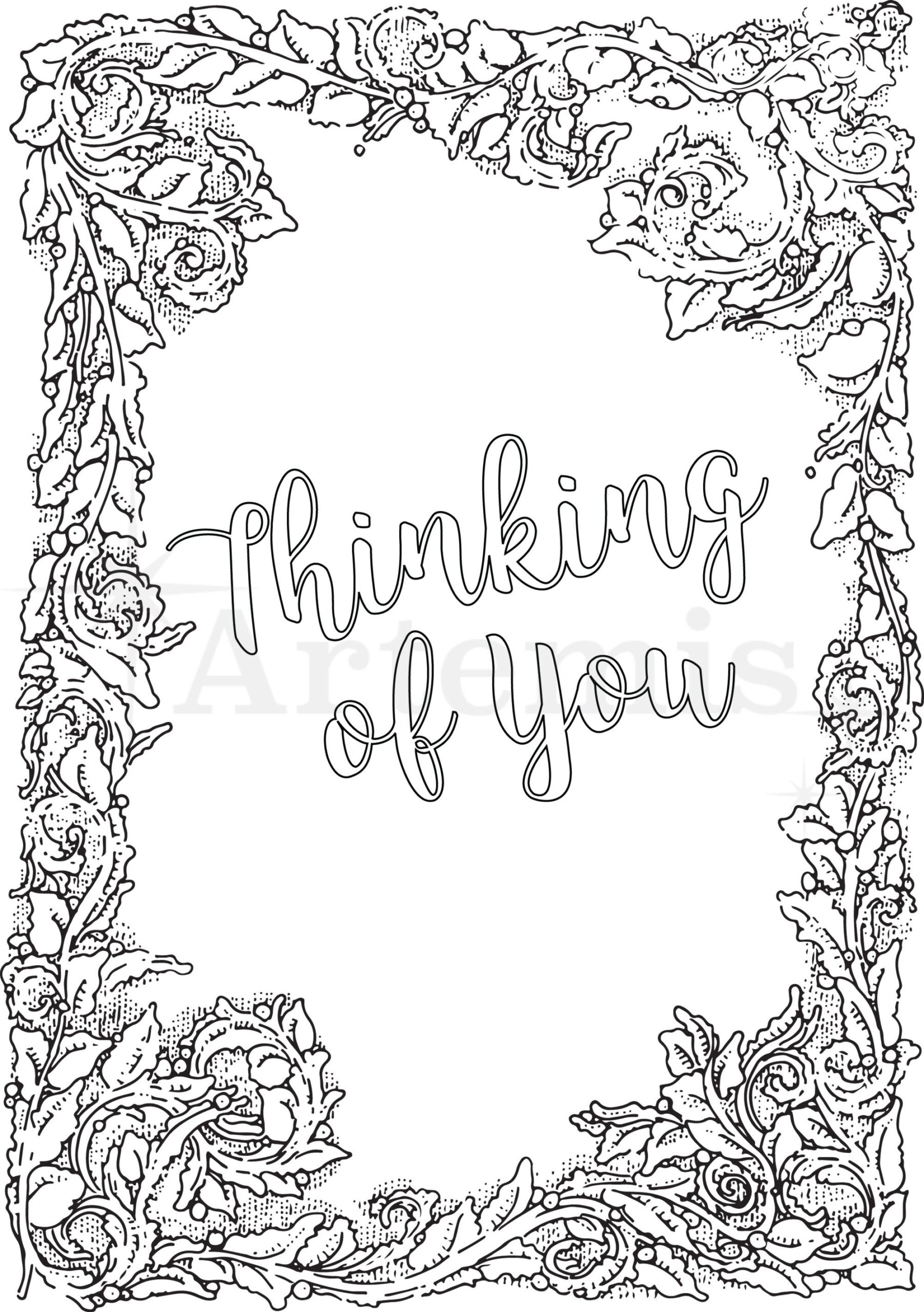Printable Coloring Thinking Of You Card Make Your Own Cards At Home Instant Download DIY Card Floral Border Design Etsy Printable Coloring Thinking Of You Card Make Your Own Cards At Home Instant Download DIY Card Floral Border Design Etsy