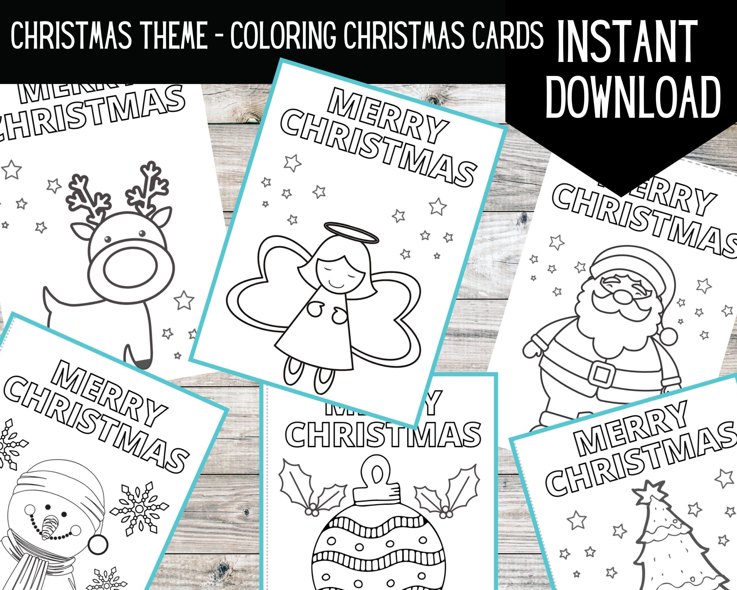 PRINTABLE Colouring Christmas Cards DIGITAL DOWNLOAD Christmas Colouring Activity Christmas Activity For Kids Print At Home Etsy