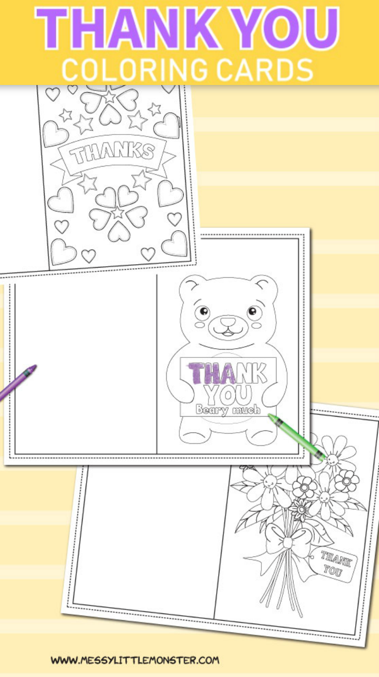 printable thank you cards to color printable thank you cards to color