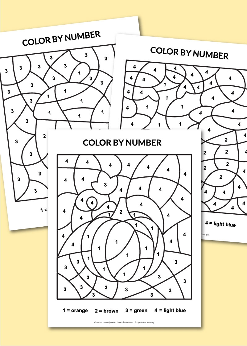 color by number free printable