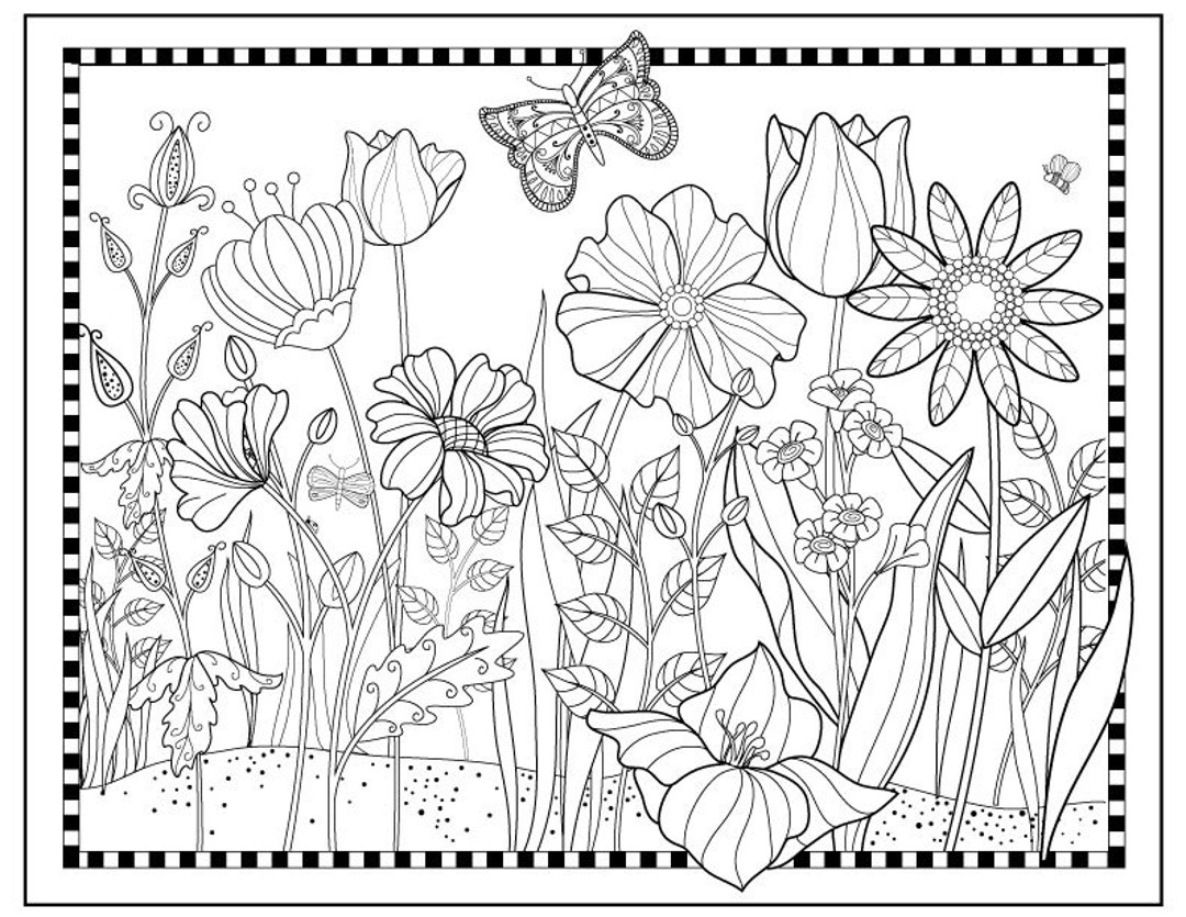 Printable Flower Garden Coloring Page flowers To Color Magical Garden pretty Floral Butterfly Art Digital Download Fun To Color Etsy Norway Printable Flower Garden Coloring Page flowers To Color Magical Garden pretty Floral Butterfly Art Digital Download Fun To Color Etsy Norway