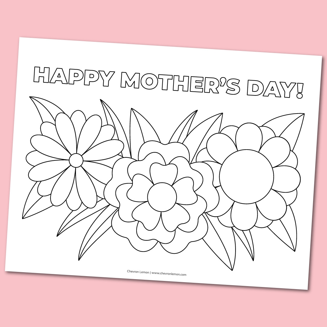 printable happy mothers day color sheet