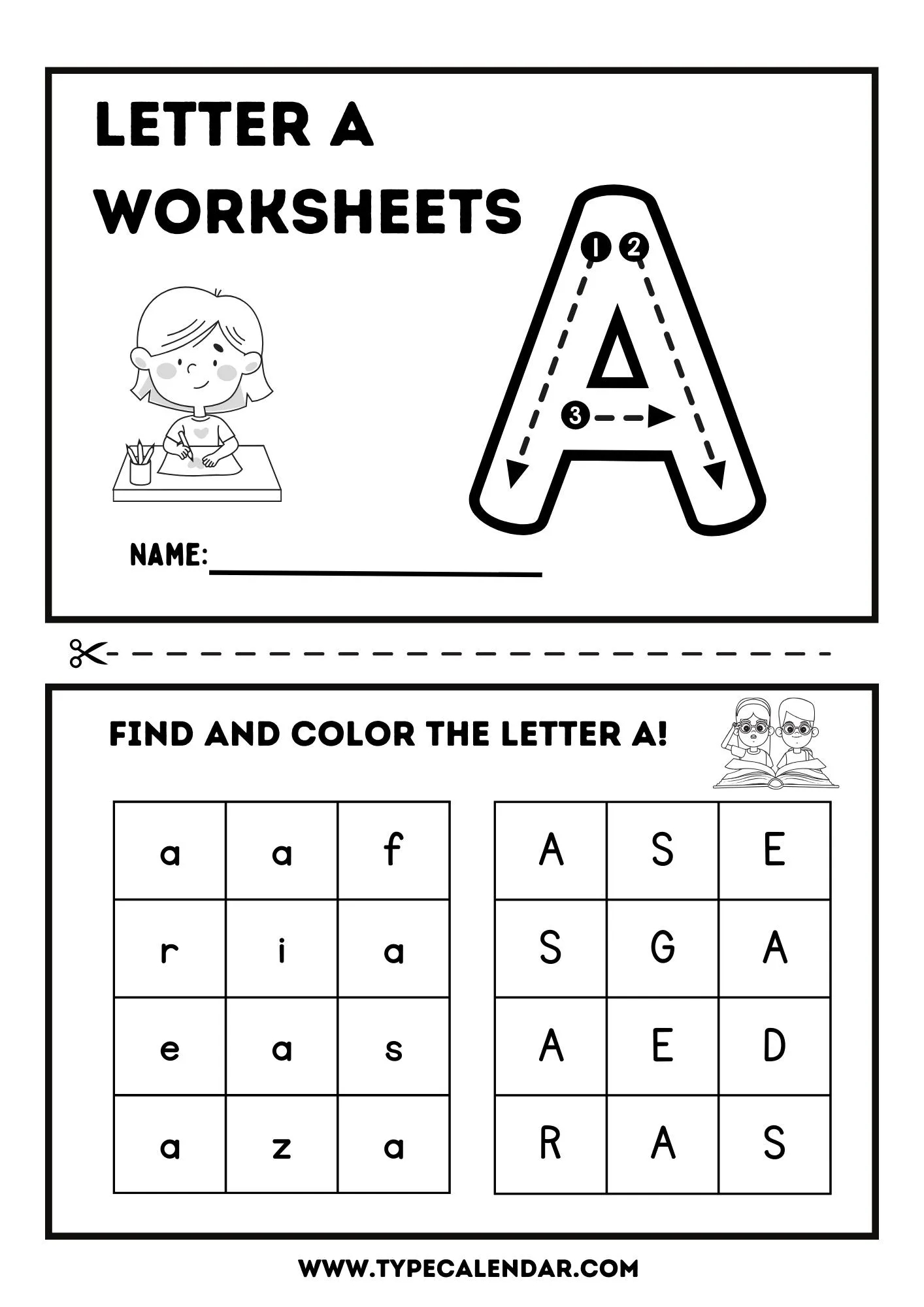 Printable Letter A Worksheets Free PDF Download