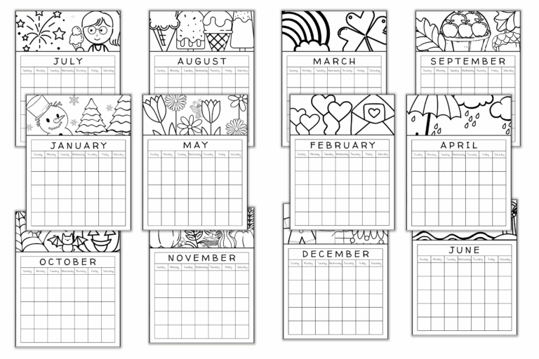 Printable Monthly Calendar Your Kids Will Love To Color The Lead Learner Mom