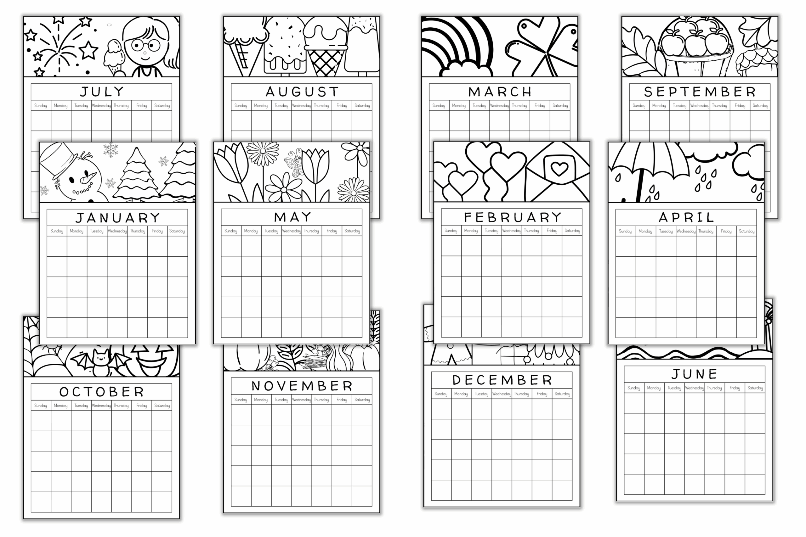 Printable Monthly Calendar Your Kids Will Love To Color The Lead Learner Mom