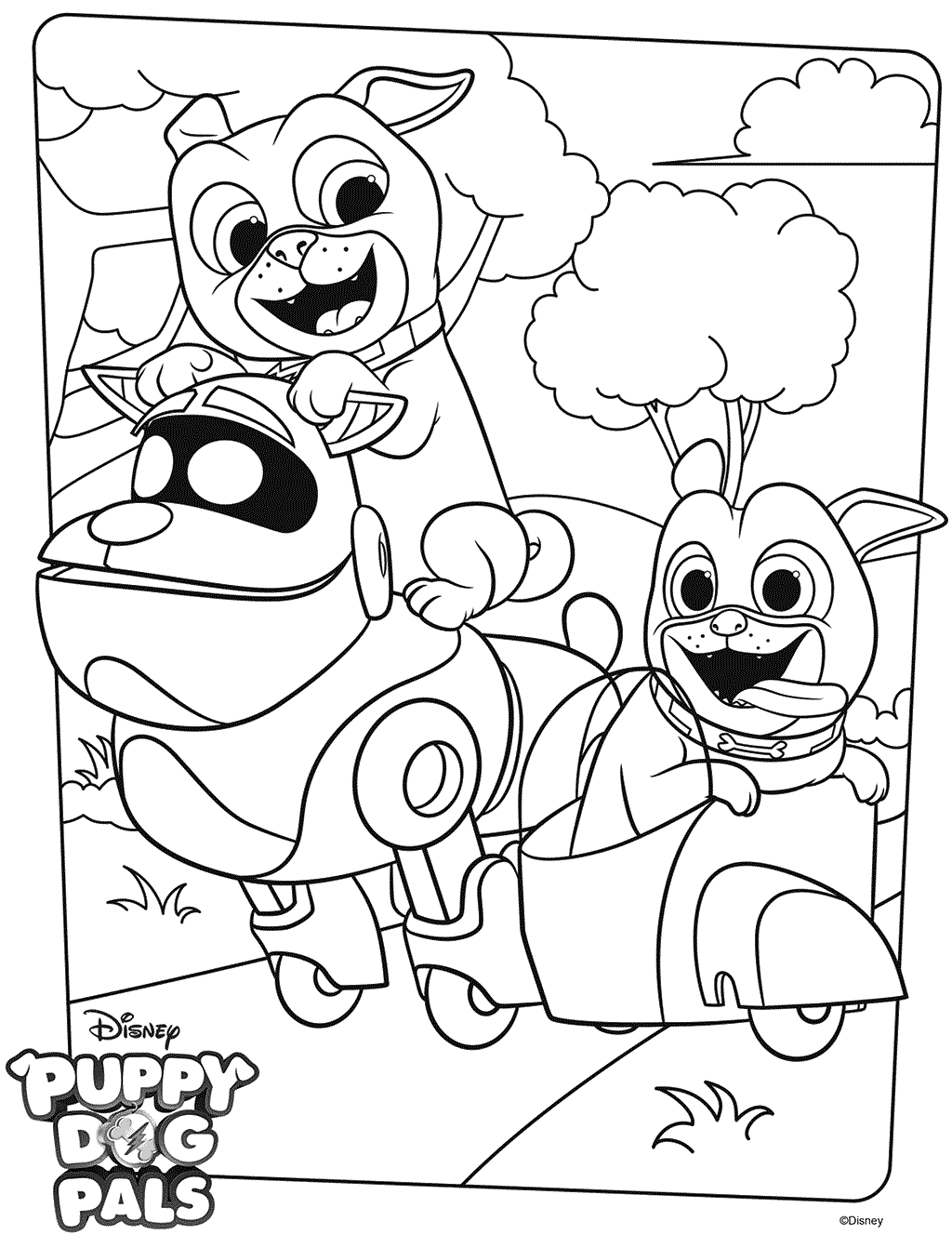 Puppy Dog Pals Coloring Pages Best Coloring Pages For Kids