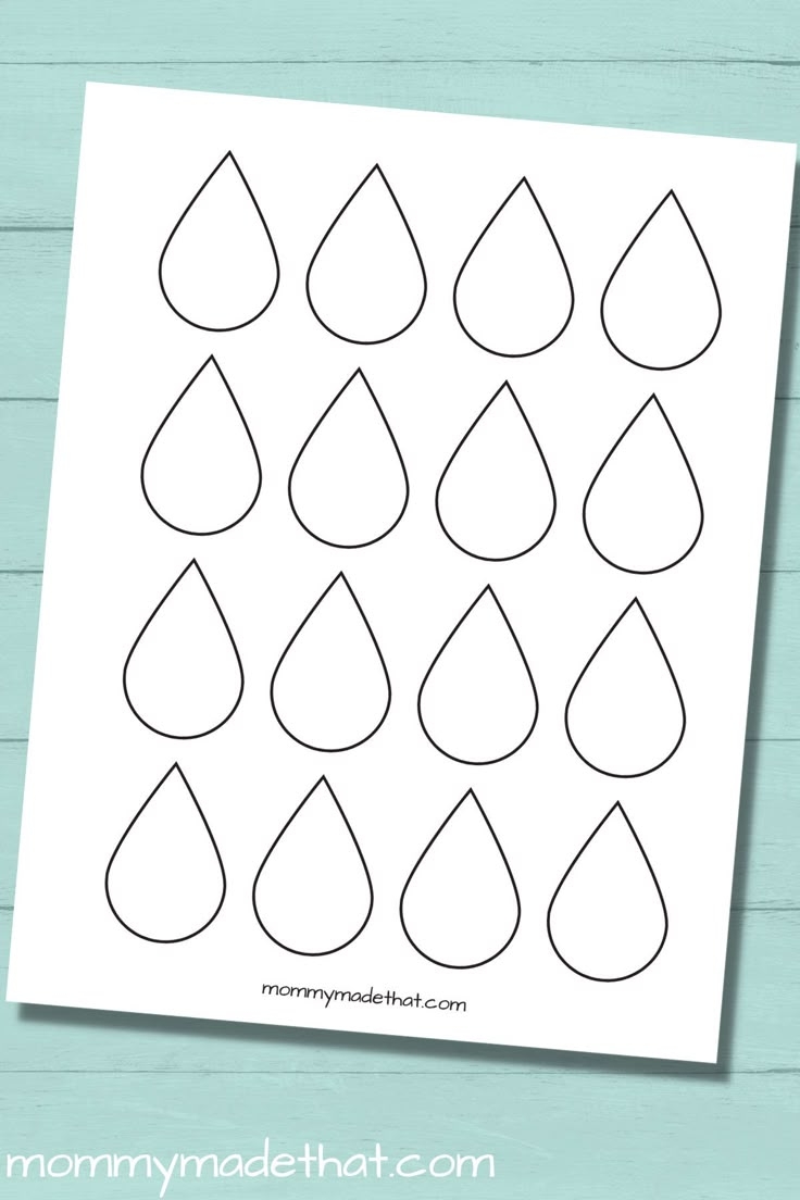 Raindrop Templates Free Printables Of Different Sizes Raindrop Templates Free Printables Of Different Sizes