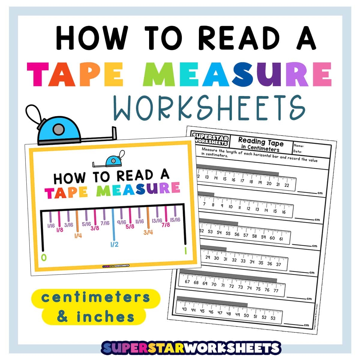 Reading A Tape Measure Worksheet Superstar Worksheets
