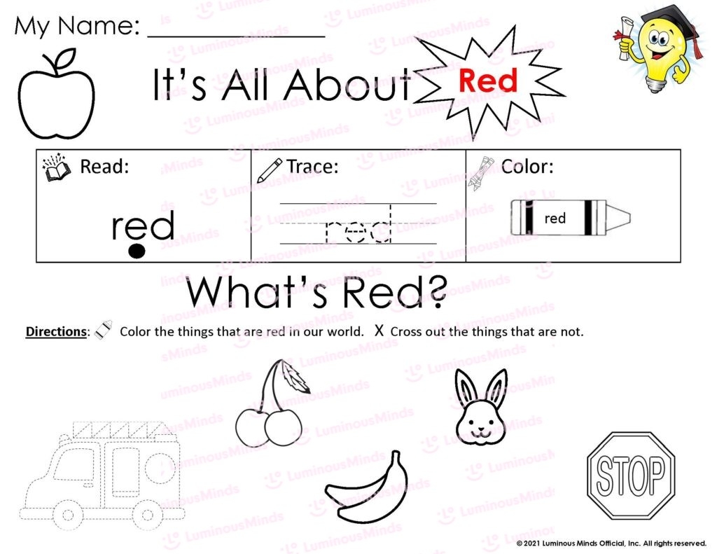 Reading Comprehension Worksheets All Things Red 