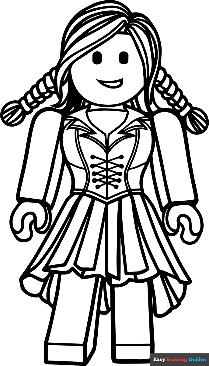 Roblox Goth Girl Coloring Page Easy Drawing Guides