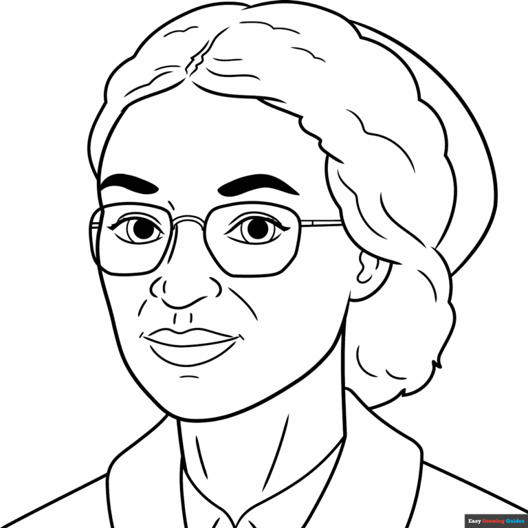 Rosa Parks Coloring Page Easy Drawing Guides