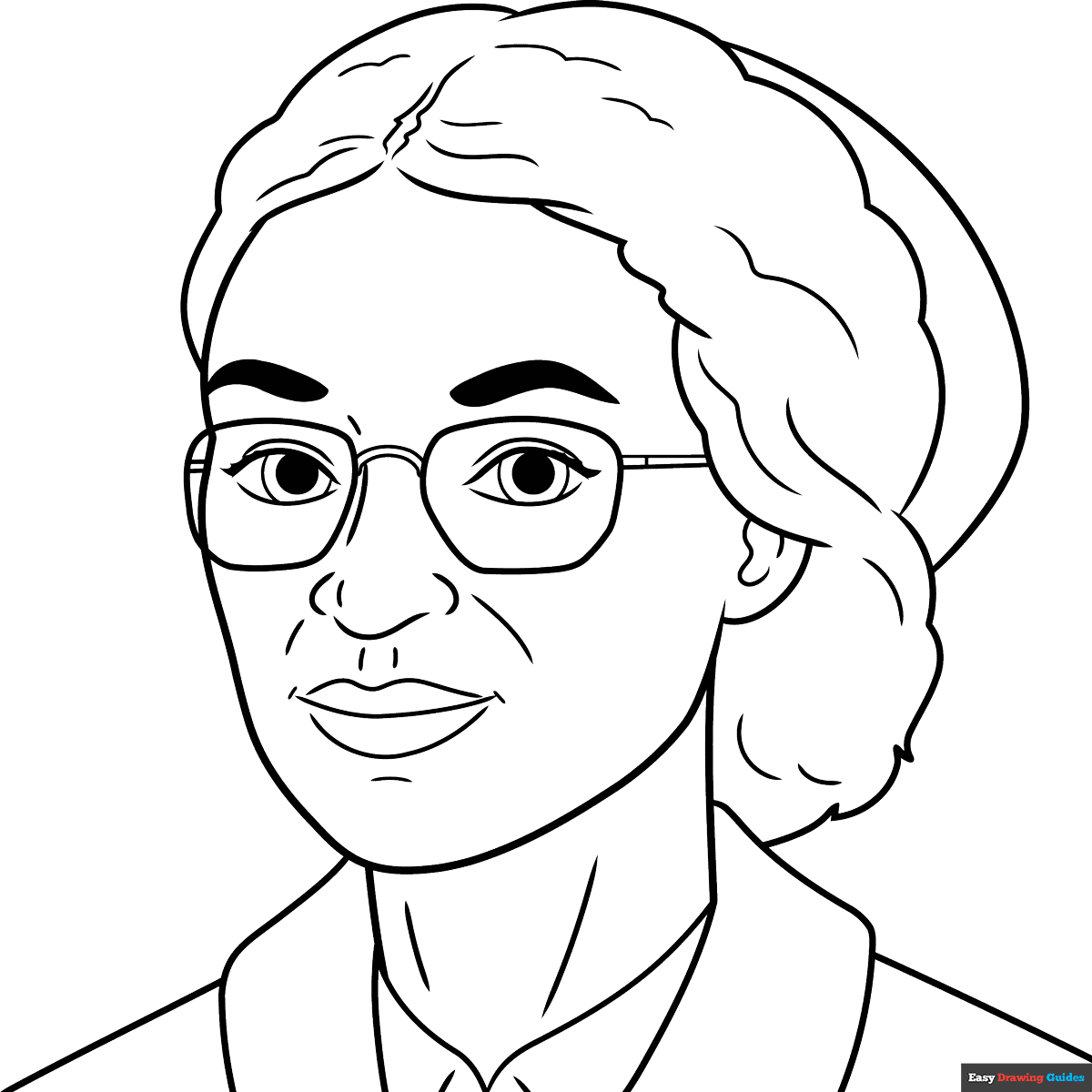 Rosa Parks Coloring Page Easy Drawing Guides
