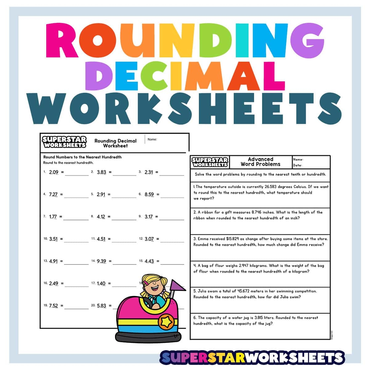 Rounding Decimal Worksheets Superstar Worksheets