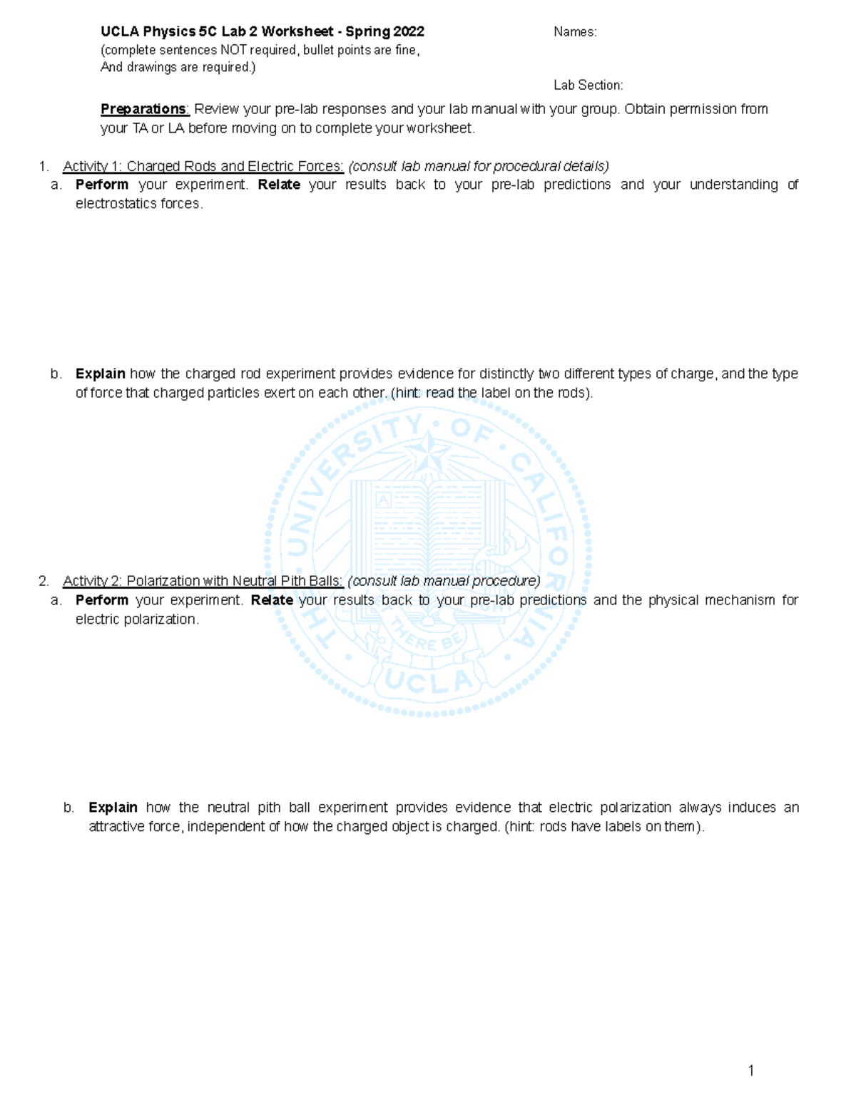 S22 5CL Lab 2 Worksheet UCLA Physics 5C Lab 2 Worksheet Spring 2022 Names complete Sentences Studocu S22 5CL Lab 2 Worksheet UCLA Physics 5C Lab 2 Worksheet Spring 2022 Names complete Sentences Studocu