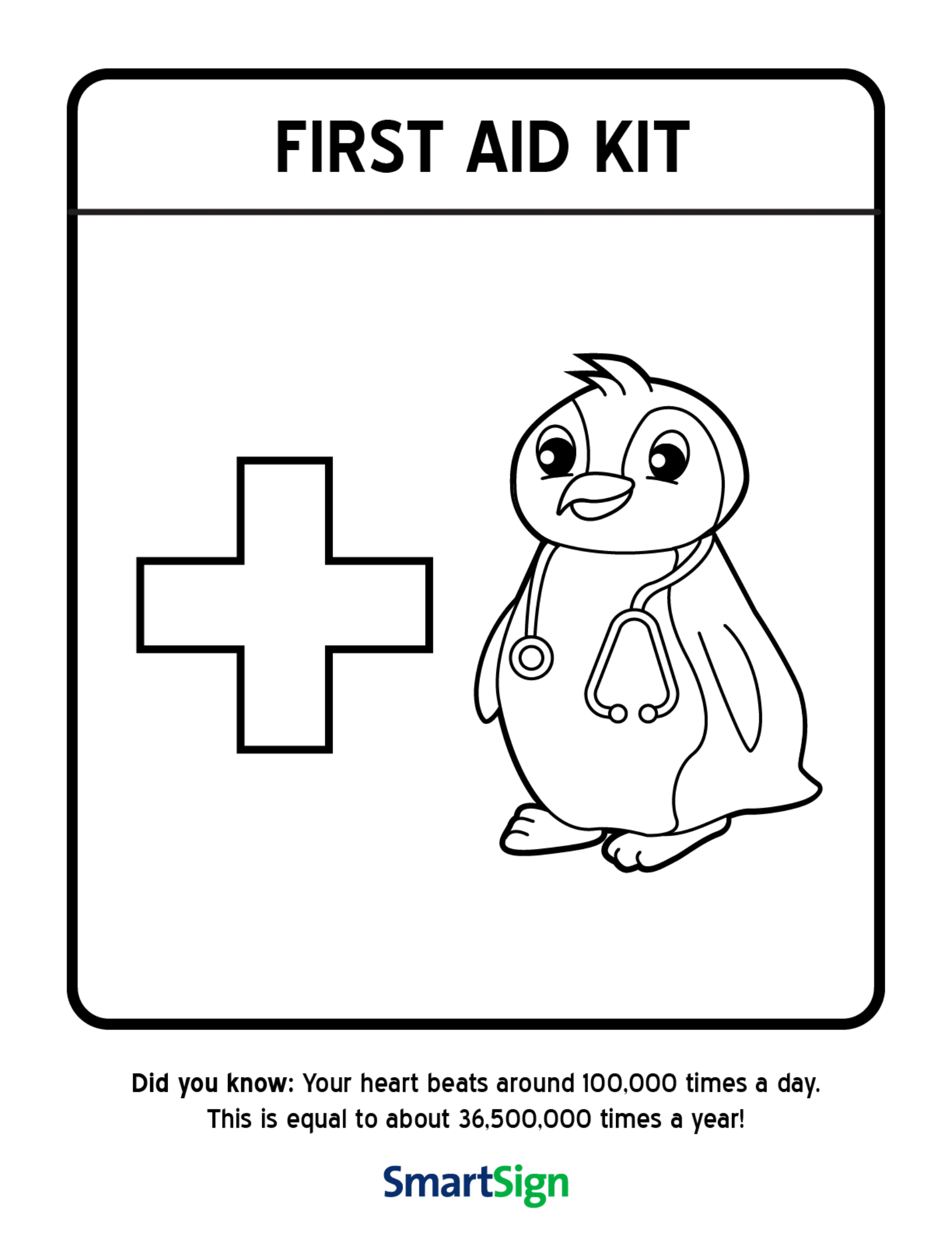 Safety Coloring Printable For Kids First Aid Kit Pics4Learning