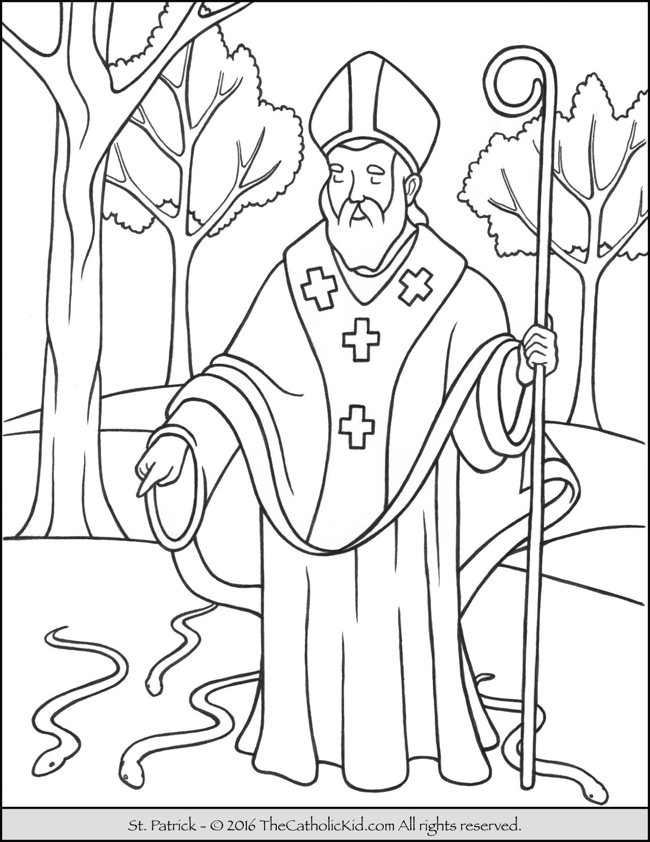 Saint Patrick Coloring Page The Catholic Kid
