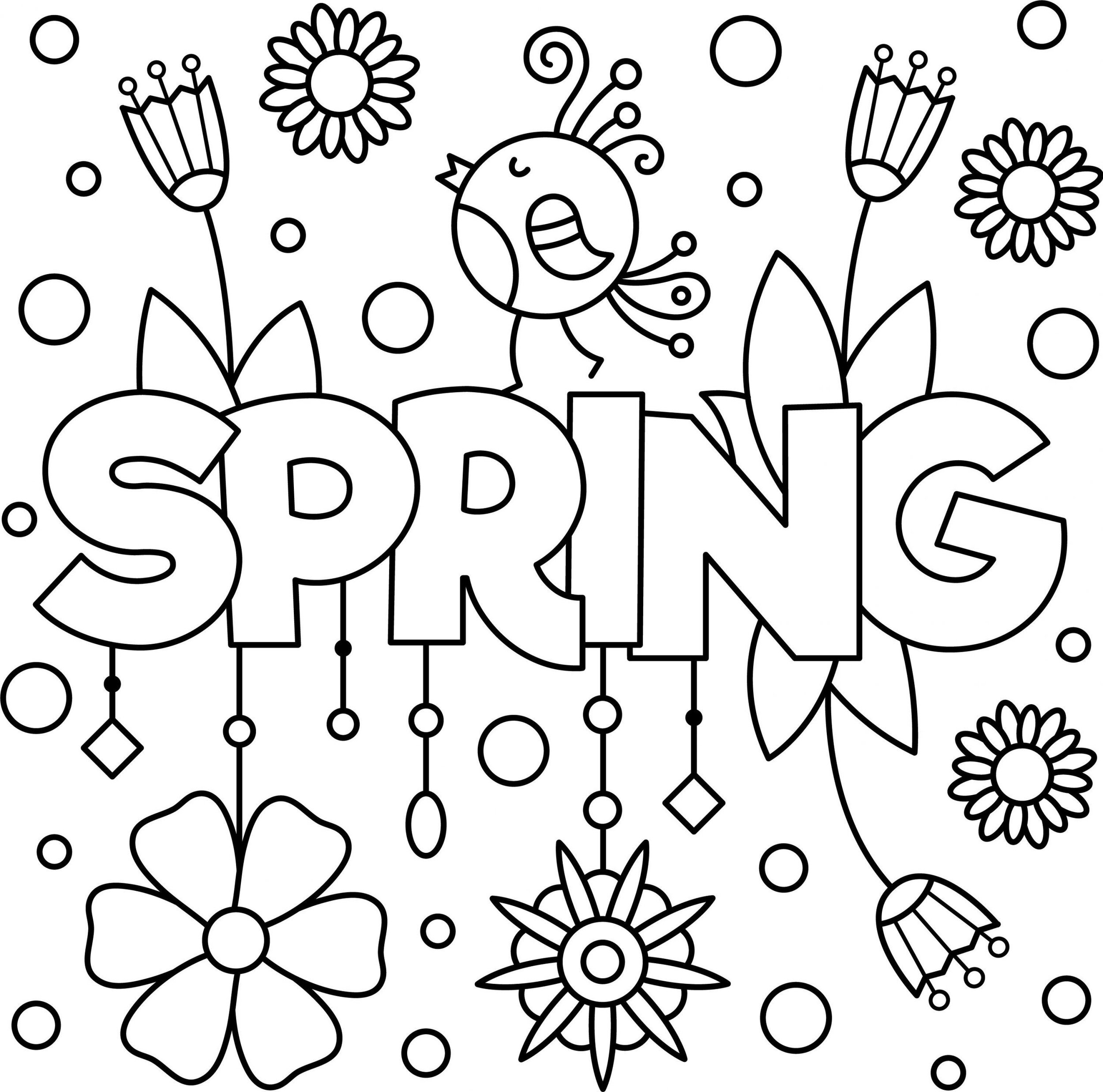 printable spring coloring pages for kindergarten