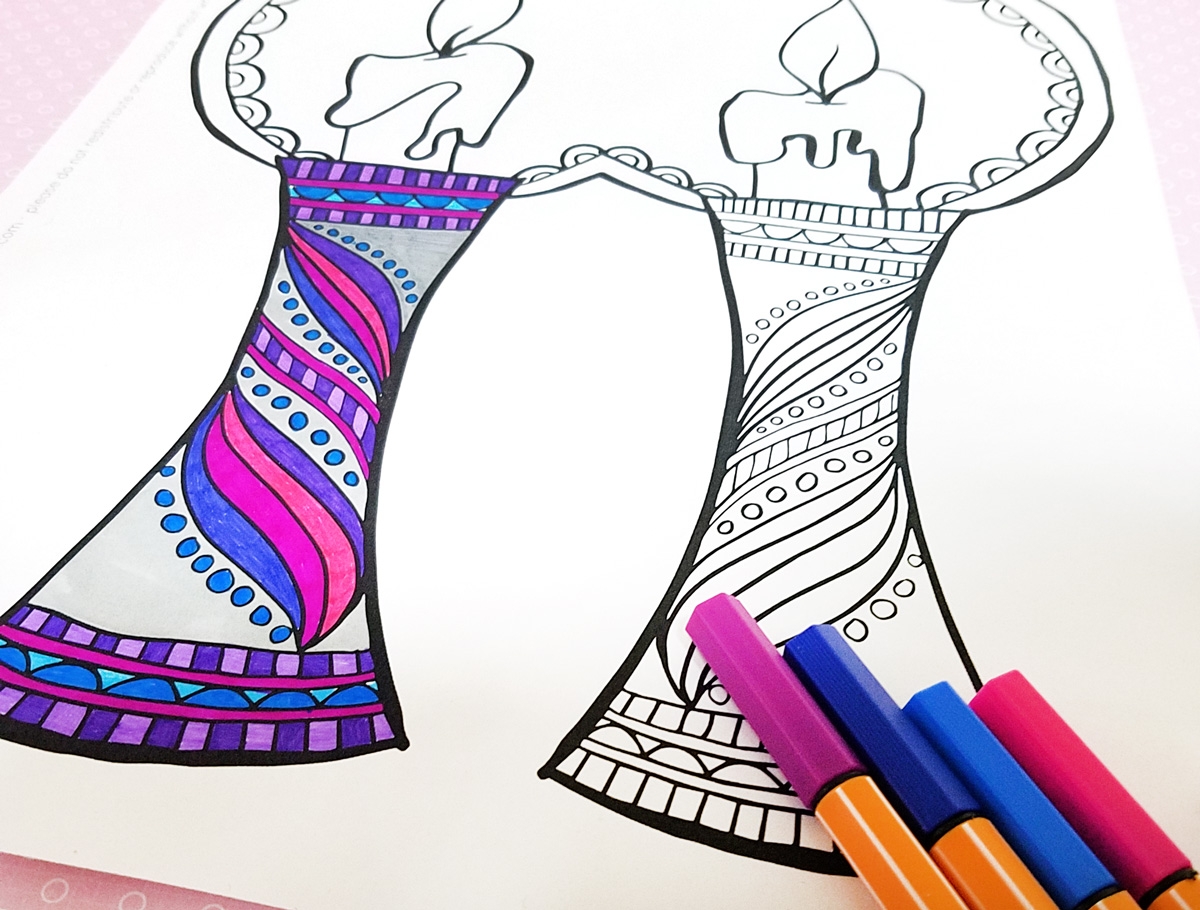 Shabbat Coloring Page For Adults Jewish Moms Crafters