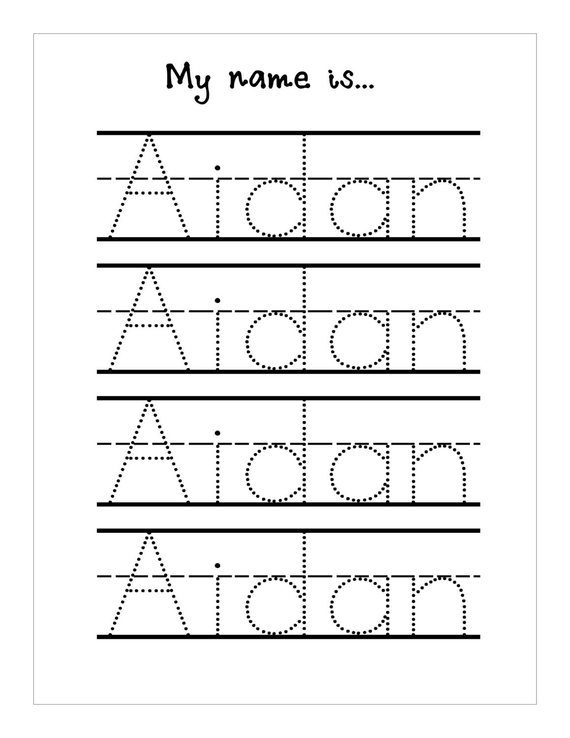 free name tracing worksheets