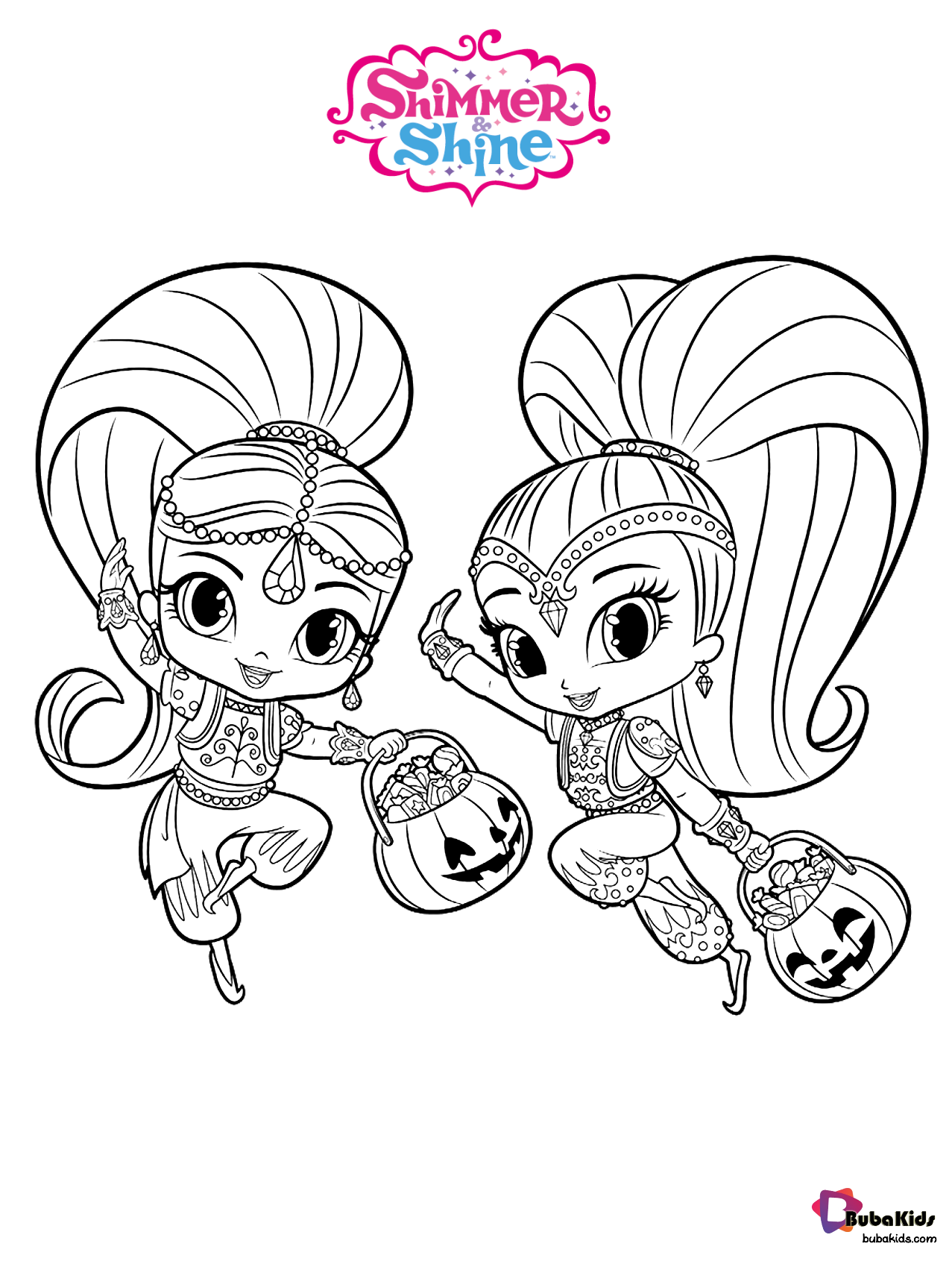 Shimmer And Shine The Twin Genies Free Coloring Page BubaKids
