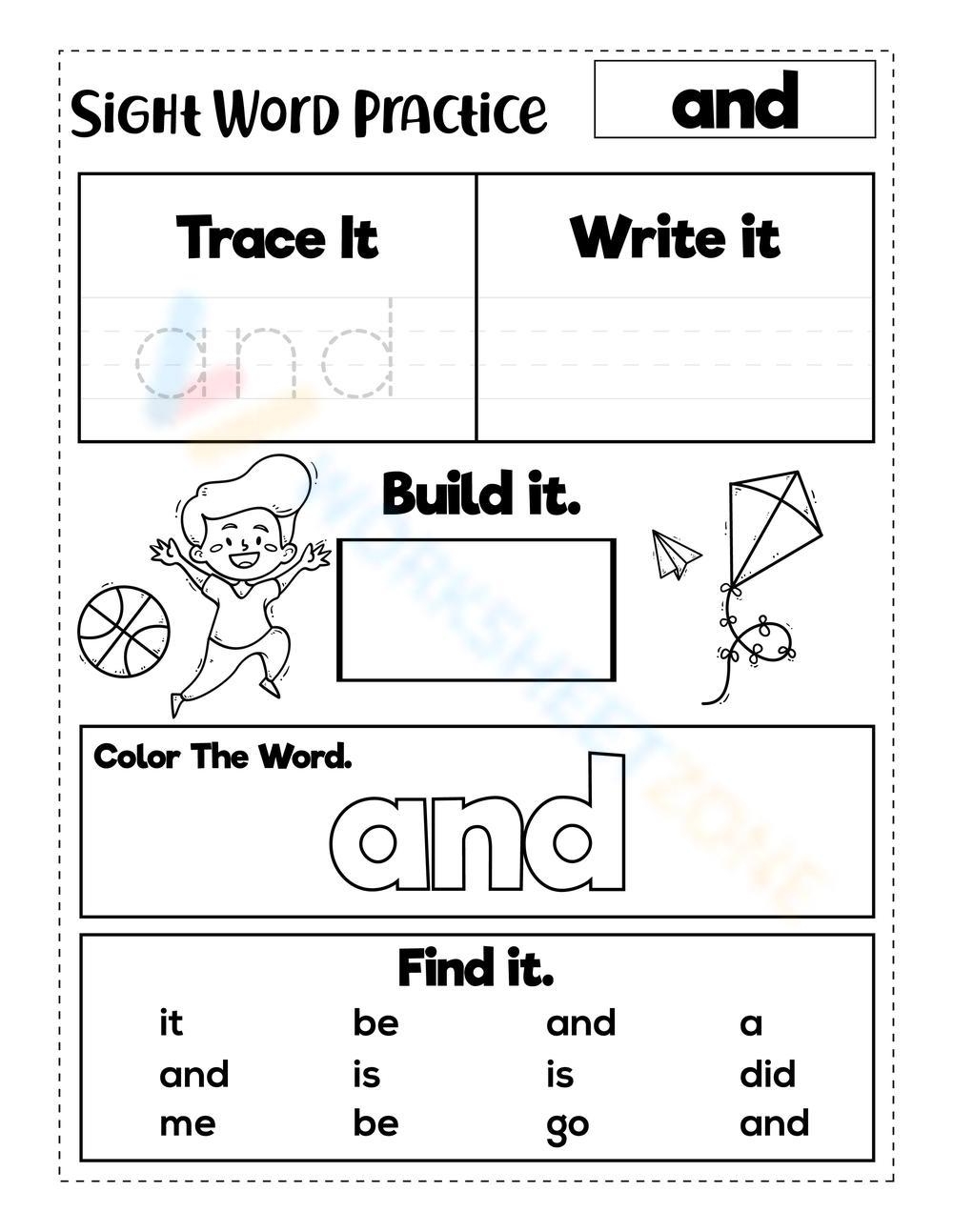 Sight Word and Worksheet