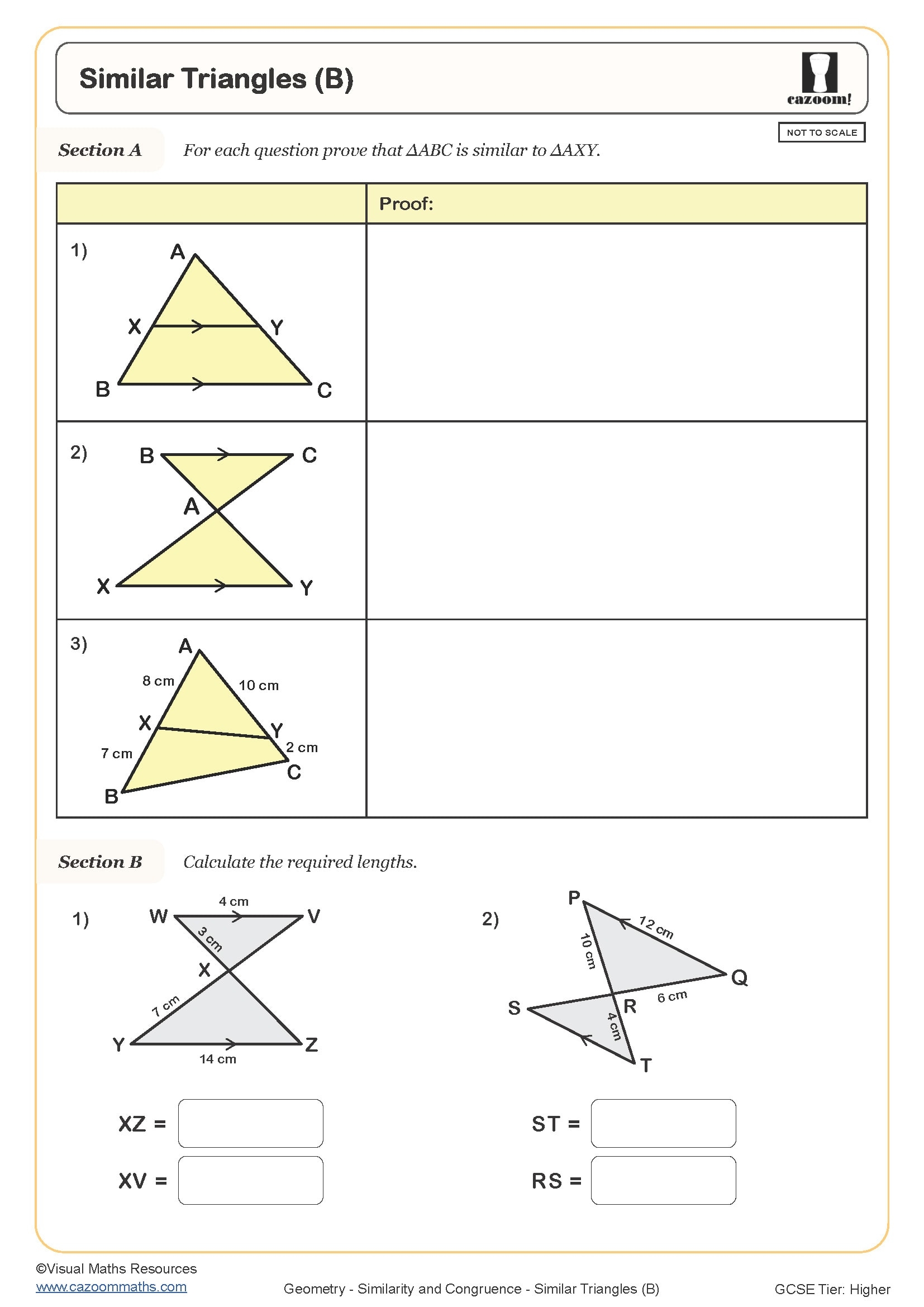 Similar Shapes Worksheets Printable PDF Congruence And Similarity Worksheets