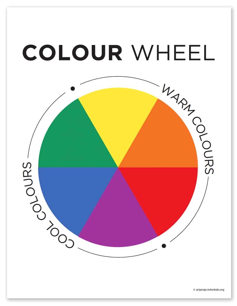 Simple Primary Color Wheel Art Project Worksheet For Elementary Kids