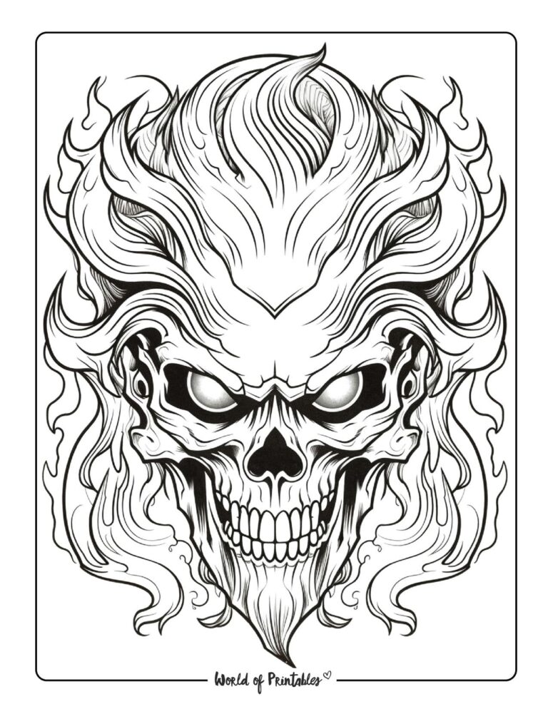 Skull Coloring Pages World Of Printables