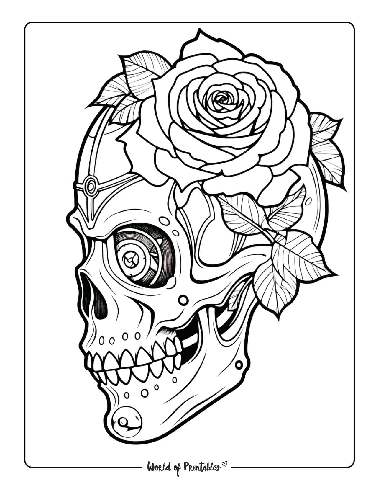 Skull Coloring Pages World Of Printables