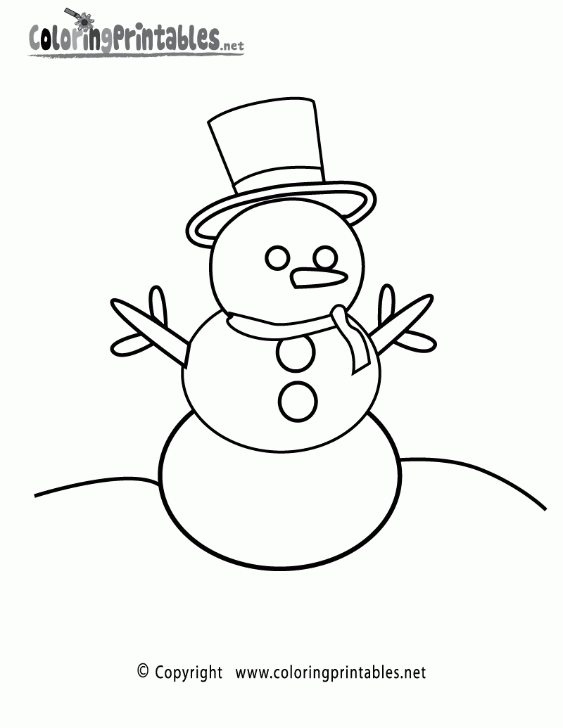 Snowman Coloring Page A Free Seasonal Coloring Printable