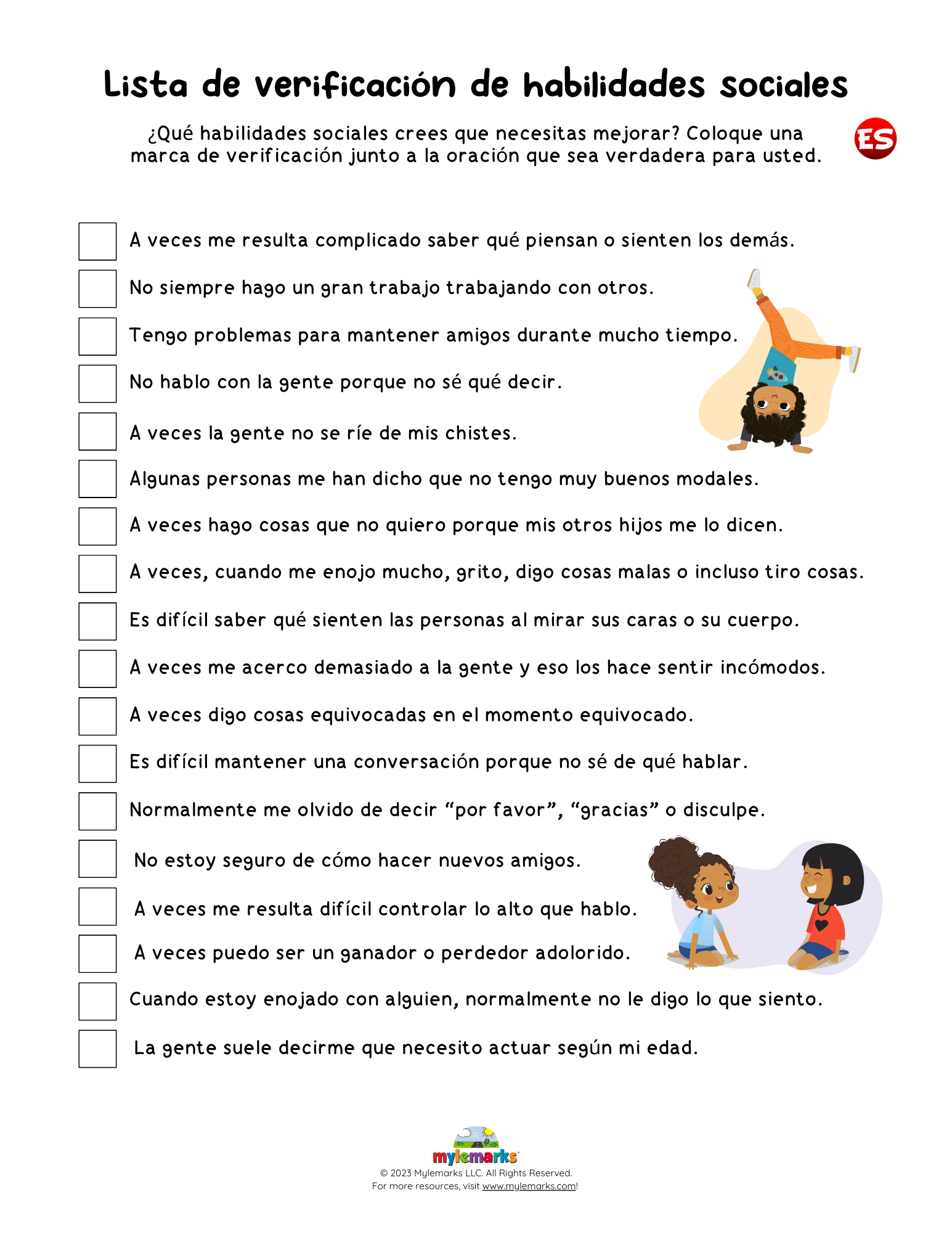 Social Skills Checklist ES F GS Social Skills Checklist ES F GS