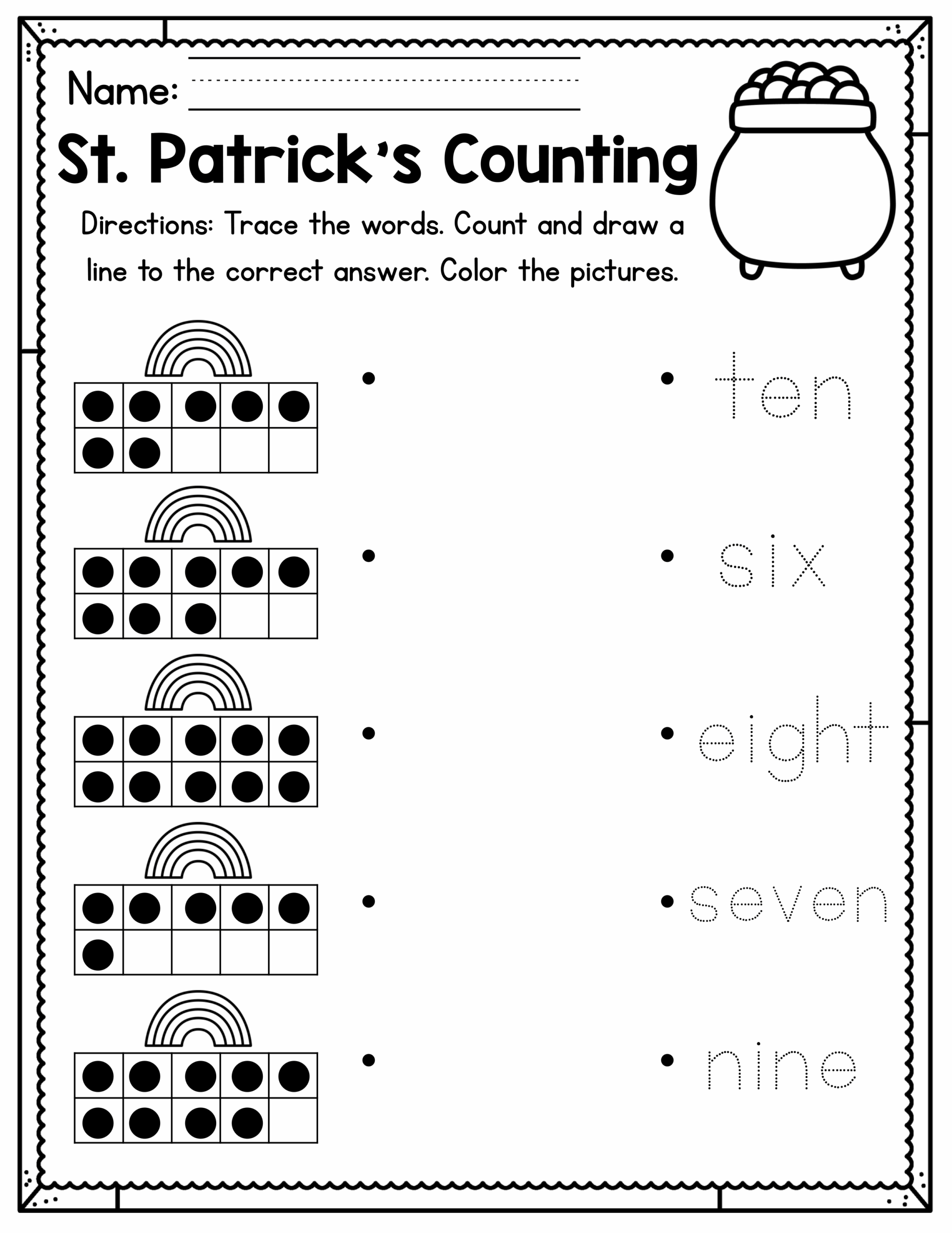 St Patrick s Day Preschool Worksheets March Made By Teachers