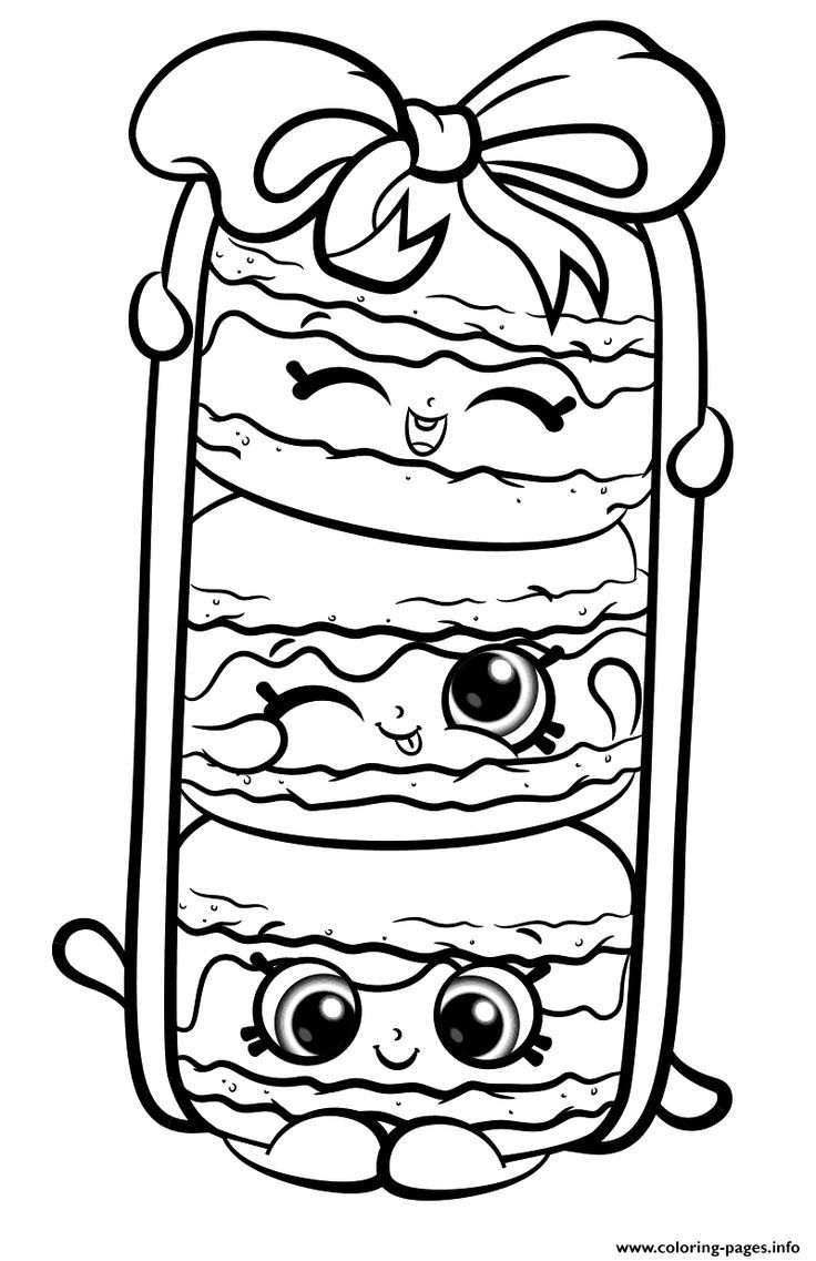 Stack Le Macarons From Shopkins Season 8 Coloring Page Printable