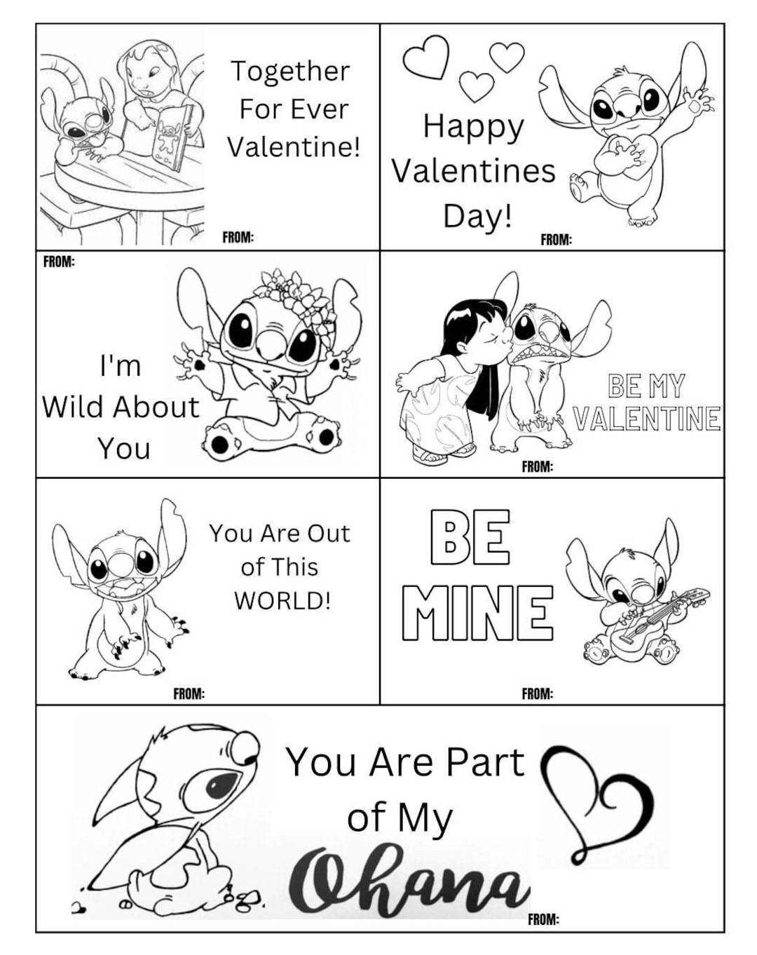 printable coloring valentines day cards