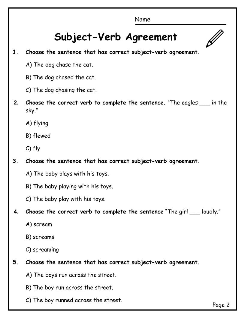 Subject Verb Agreement Worksheets 2nd Grade 3rd Grade Made By Teachers Subject Verb Agreement Worksheets 2nd Grade 3rd Grade Made By Teachers