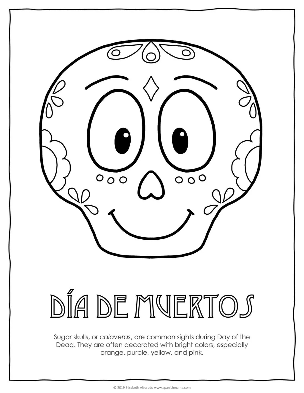 Sugar Skull Coloring Pages And Masks For D a De Muertos
