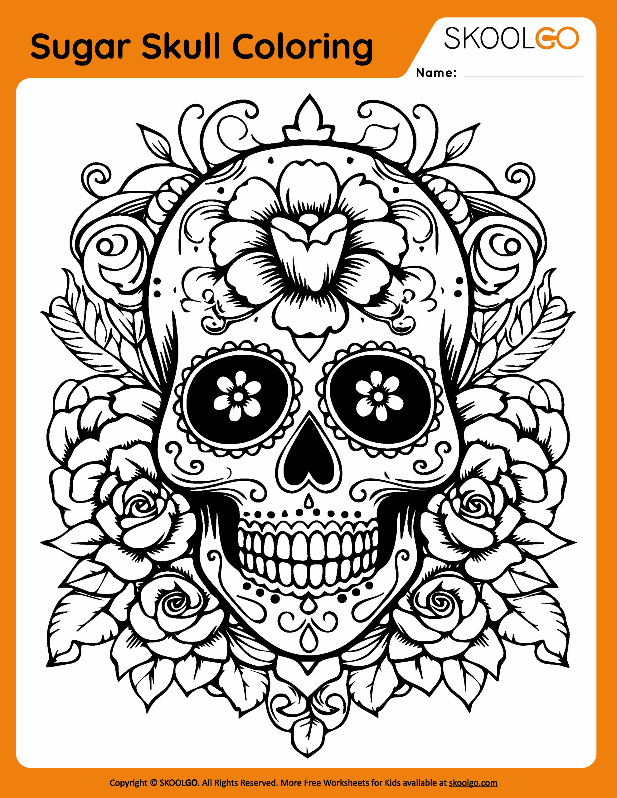 Sugar Skull Coloring SKOOLGO