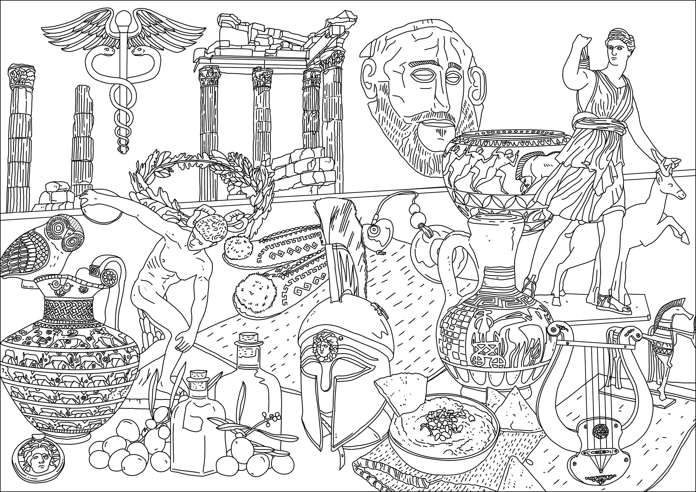 Symbols Of Greece Ancient Greece Greek Mythology Coloring Pages Symbols Of Greece Ancient Greece Greek Mythology Coloring Pages
