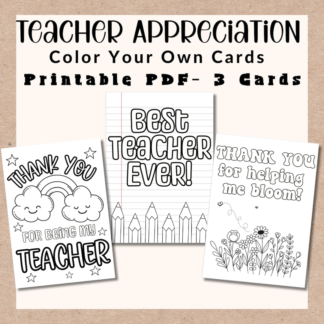 free printable teacher appreciation cards to color