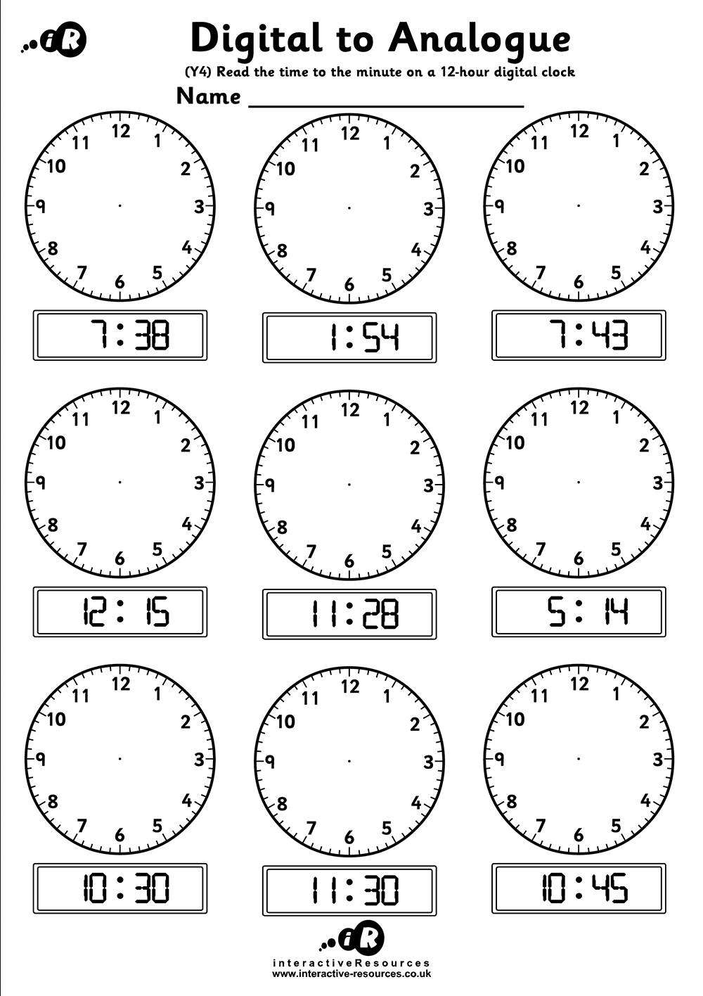 telling time worksheets
