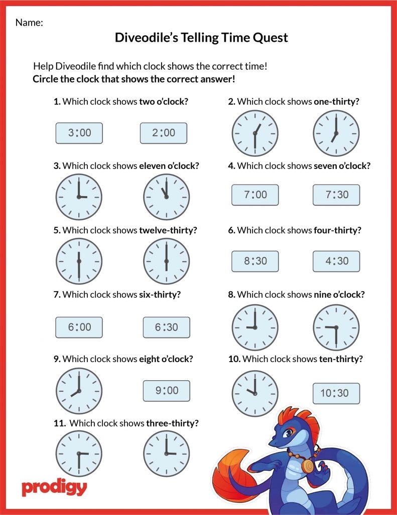 practice telling time worksheets