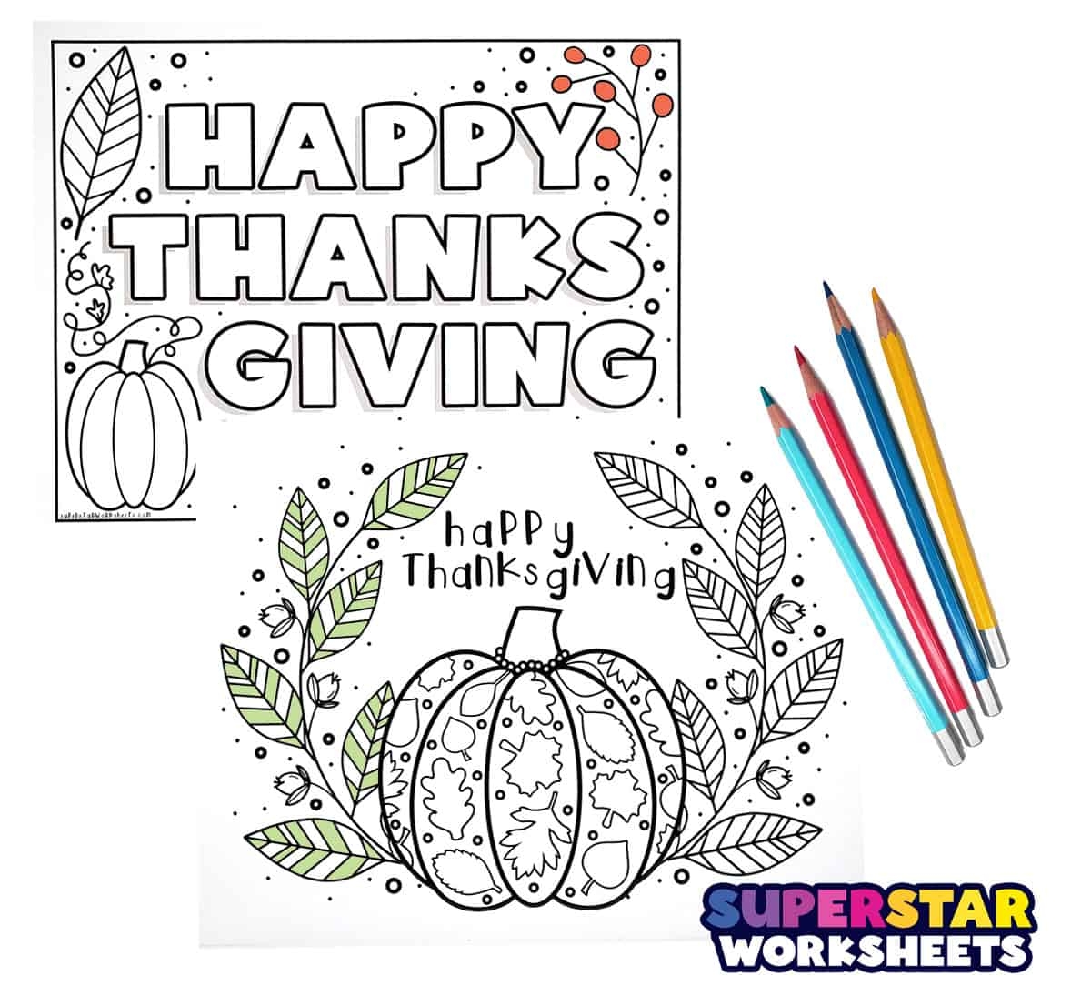Thanksgiving Coloring Pages Free Printables Superstar Worksheets